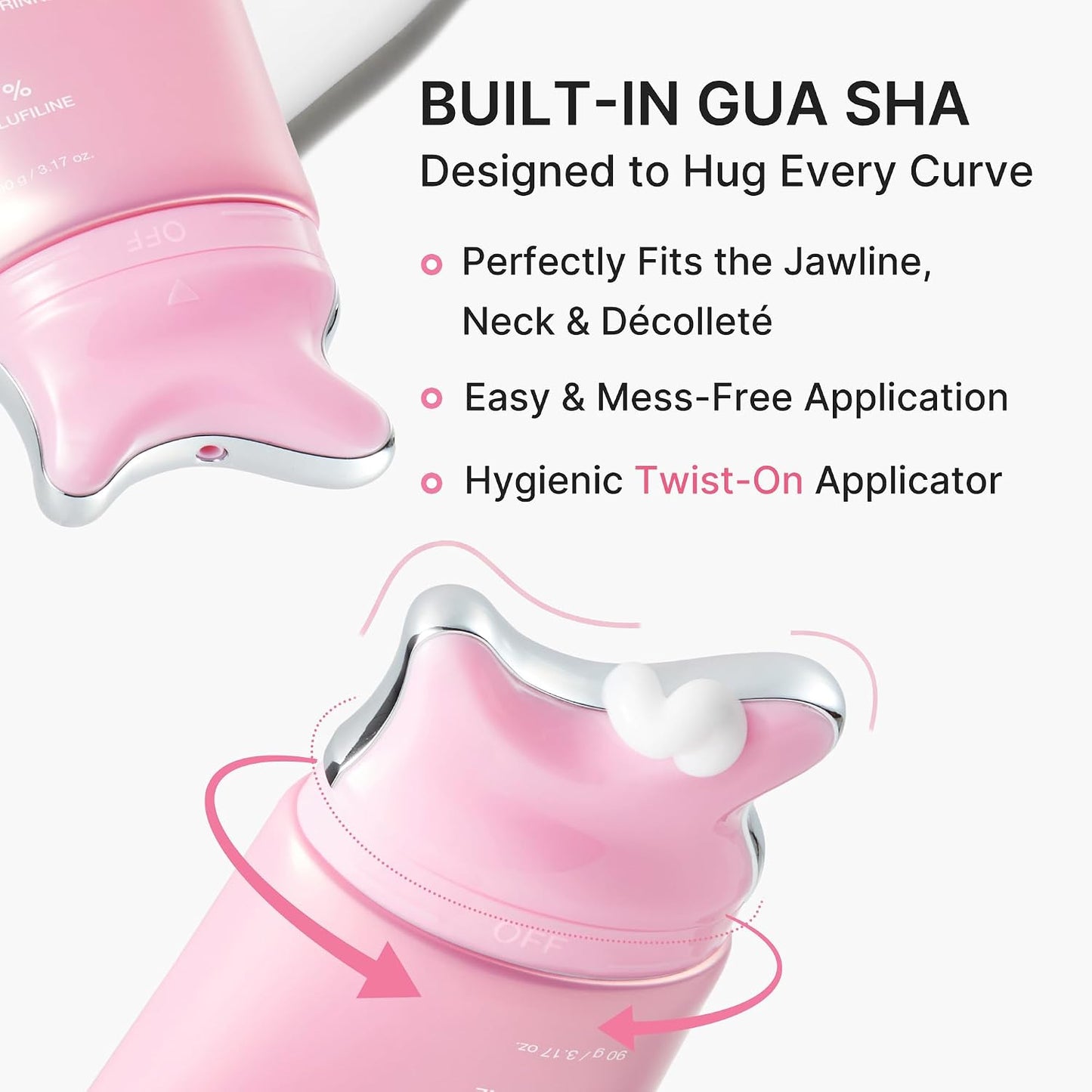 PDRN Collagen Gua Sha Neck Wrinkle Cream – Firming Neck Cream with Built-In Gua Sha Massager for Neck & Jawline Care